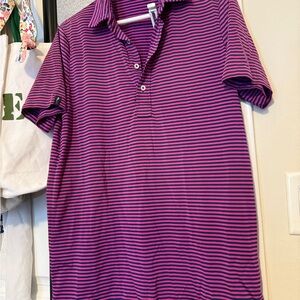 Ralph Lauren RLX Pink and Navy Striped Polo